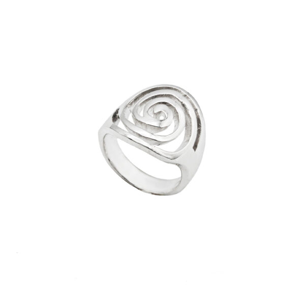 anillo espiral en plata de ley 925