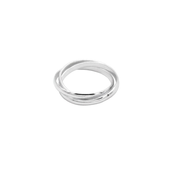 anillo tres aros en plata de ley 925
