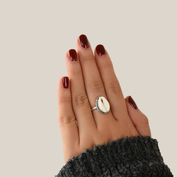 anillo plata caracola